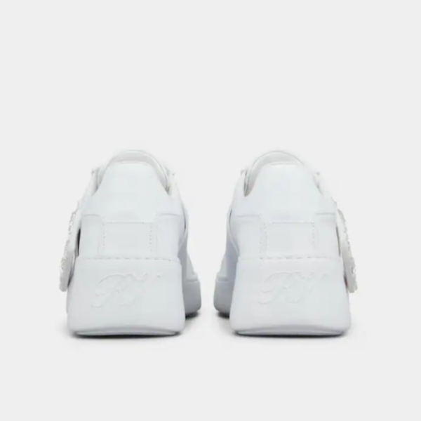 Roger Vivier Viv' Skate Strass Buckle Sneakers in Soft Leather
