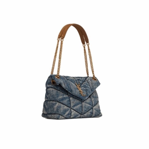 Yves Saint Laurent Puffer In Suede and Denim