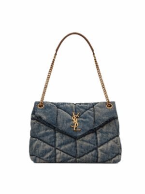 Yves Saint Laurent Puffer In Suede and Denim