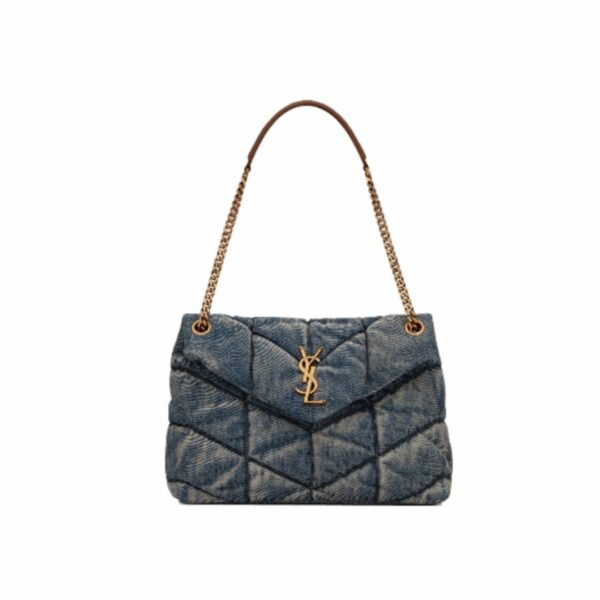 Yves Saint Laurent Puffer In Suede and Denim