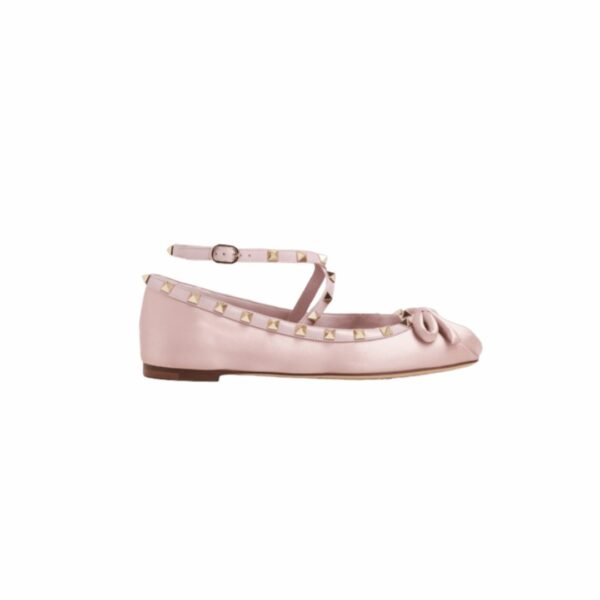 Valentino Rockstud Satin Ballerinas