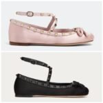 Valentino Rockstud Satin Ballerinas