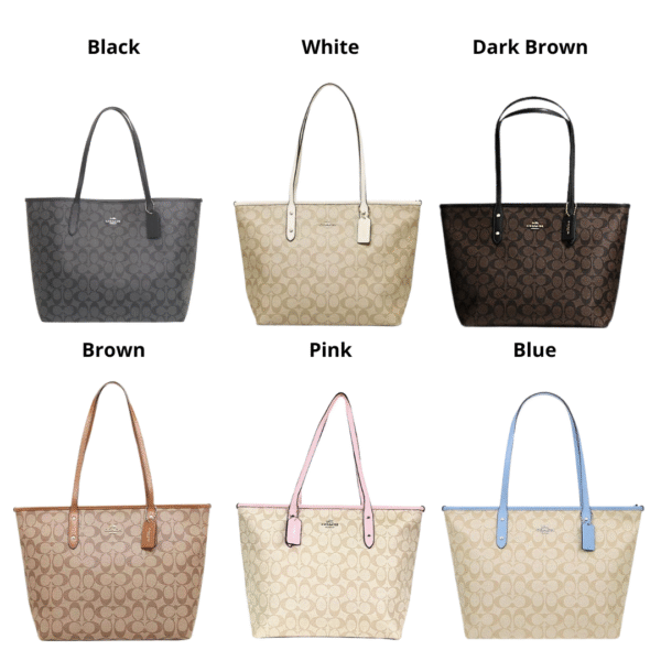 Coach Zip Town Tote Signature Canvas
