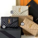 Yves Saint Laurent Cassandre Chain Wallet In Quilted Leather