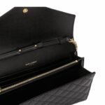 Yves Saint Laurent Cassandre Chain Wallet In Quilted Leather
