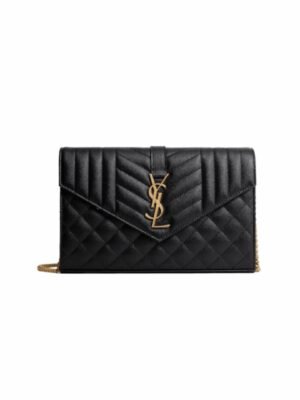 Yves Saint Laurent Cassandre Chain Wallet In Quilted Leather