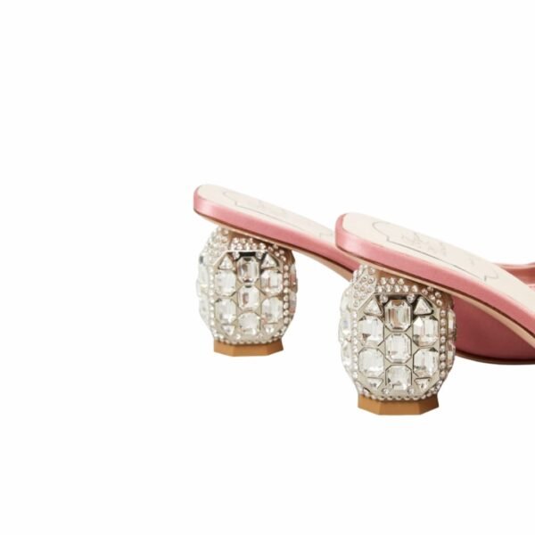 Roger Vivier Jewel Heel Rhinestone Buckle Mules