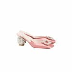 Roger Vivier Jewel Heel Rhinestone Buckle Mules
