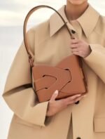 Polene Nodde Crossbody Bag Calfskin Leather Cognacc