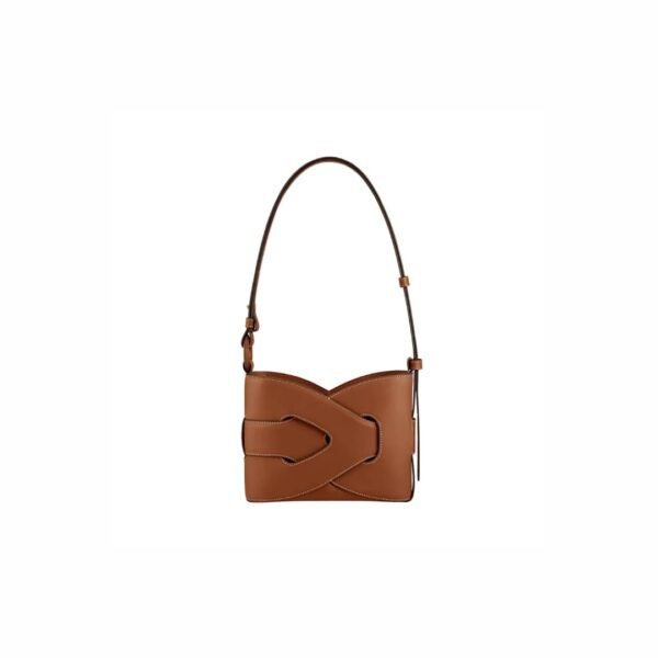 Polene Nodde Crossbody Bag Calfskin Leather Cognacc