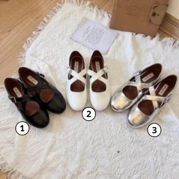 Alaia Criss Cross Patent Leather Ballerina Flat