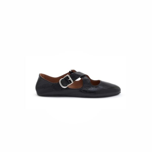 Alaia Criss Cross Patent Leather Ballerina Flat