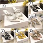 Manolo Blahnik Satin Crystal Embellished Mules