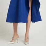 Manolo Blahnik Satin Crystal Embellished Mules