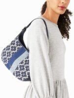 Kate Spade Flower Jacquard Stripe Penny Small Hobo Bag