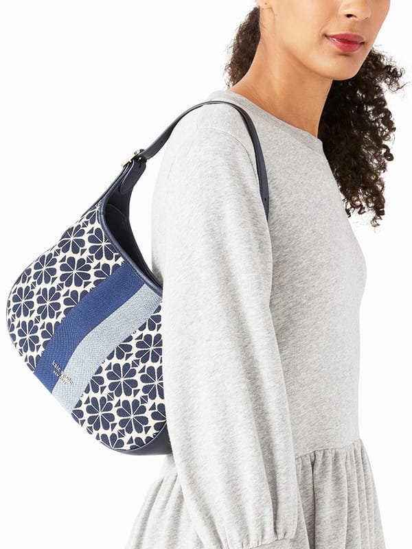 Kate Spade Flower Jacquard Stripe Penny Small Hobo Bag