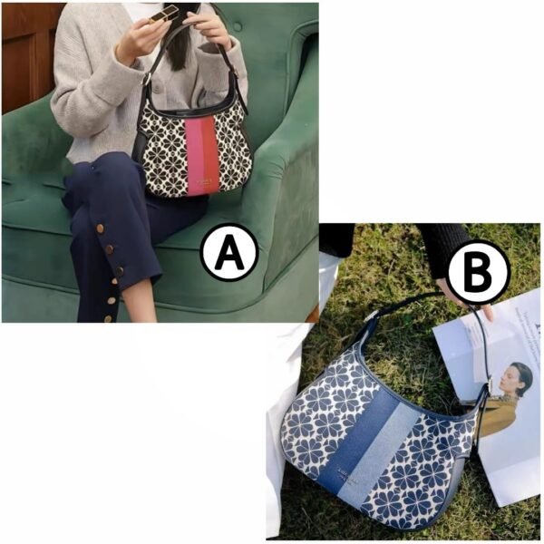 Kate Spade Flower Jacquard Stripe Penny Small Hobo Bag