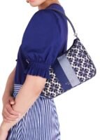 Kate Spade Spade Flower Jacquard Stripe Sam Small Convertible Shoulder Bag Blue Multicolor