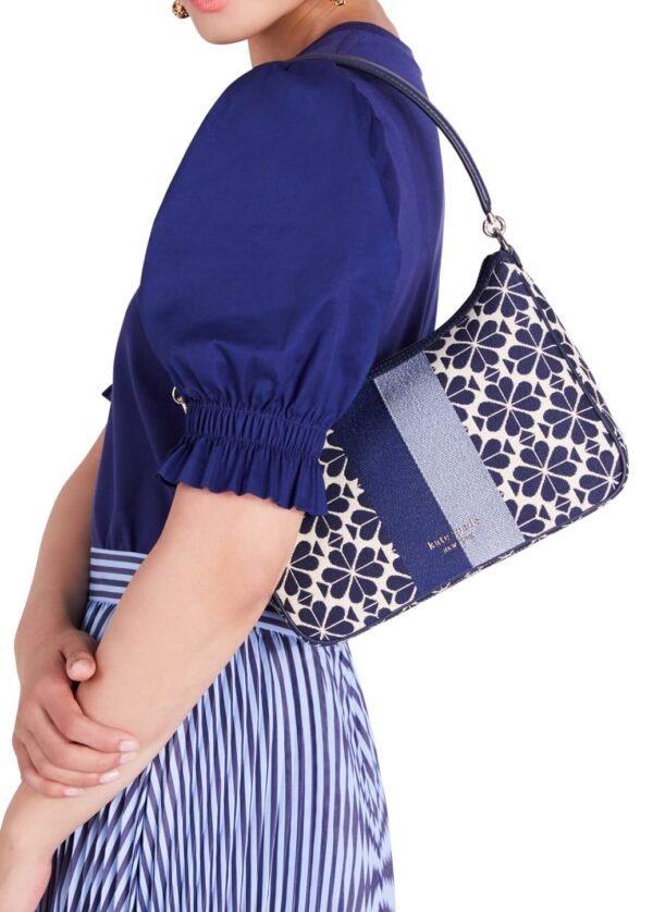 Kate Spade Spade Flower Jacquard Stripe Sam Small Convertible Shoulder Bag Blue Multicolor