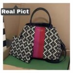Kate Spade Everything Spade Flower Jacquard Stripe Medium Tote Red Multi
