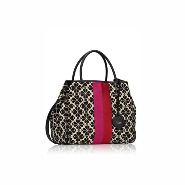 Kate Spade Everything Spade Flower Jacquard Stripe Medium Tote Red Multi