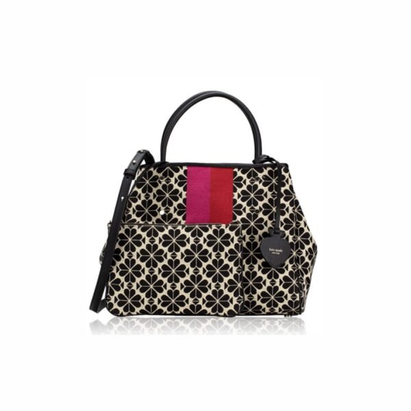 Kate Spade Everything Spade Flower Jacquard Stripe Medium Tote Red Multi
