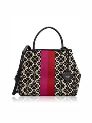 Kate Spade Everything Spade Flower Jacquard Stripe Medium Tote Red Multi