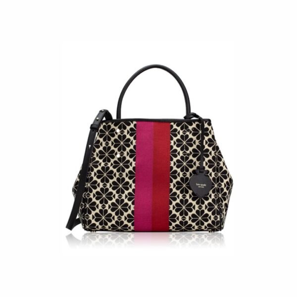 Kate Spade Everything Spade Flower Jacquard Stripe Medium Tote Red Multi