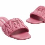 Miu Miu Matelasse leather slide sandals