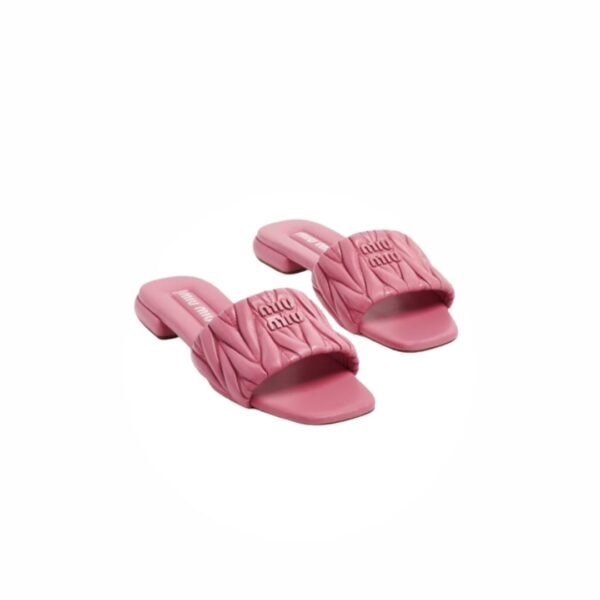 Miu Miu Matelasse leather slide sandals