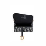 Christian Dior Saddle Nano Pouch Blue Dior Oblique Jacquard Chain