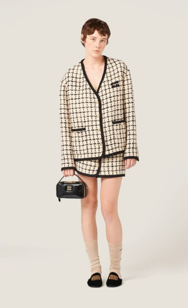 Miu Miu Leather and Patent Leather Shoulder Bag