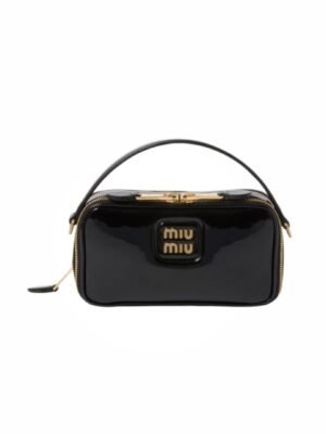 Miu Miu Leather and Patent Leather Shoulder Bag