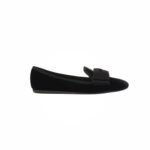 Miu Miu Ribbon Velvet Flatshoes