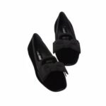 Miu Miu Ribbon Velvet Flatshoes