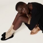 Miu Miu Ribbon Velvet Flatshoes