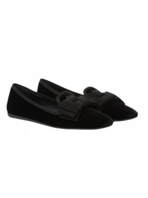 Miu Miu Ribbon Velvet Flatshoes