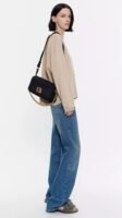 Bimba Y Lola M Black Nylon Flap Bag