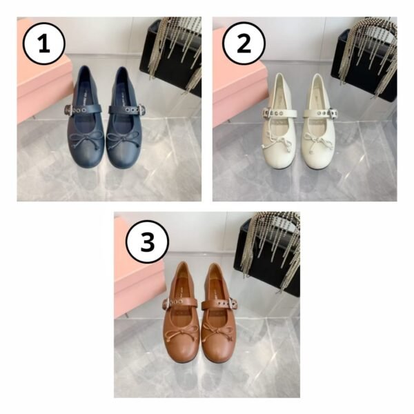 Miu Miu Leather Ballerinas Smooth Leather
