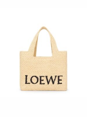 Loewe Font Tote In Raffia