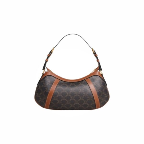 Celine Striped Hobo In Triomphe Canvas & Calfskin