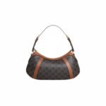 Celine Striped Hobo In Triomphe Canvas & Calfskin