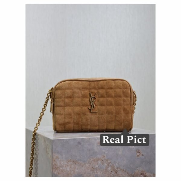 Yves Saint Laurent Cassandre Matelasse Carre Camera Bag In Suede