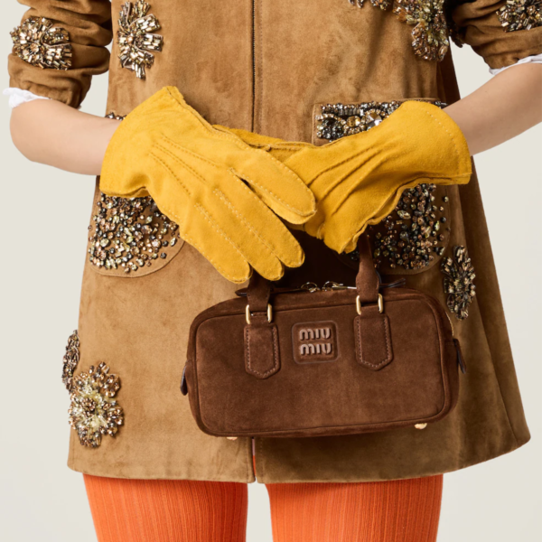 Miu Miu Arcadie padded Suede Top Handle Bag