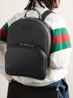 Gucci Logo Appliqued Monogrammed Supreme Coated Canvas And Leather Backpack