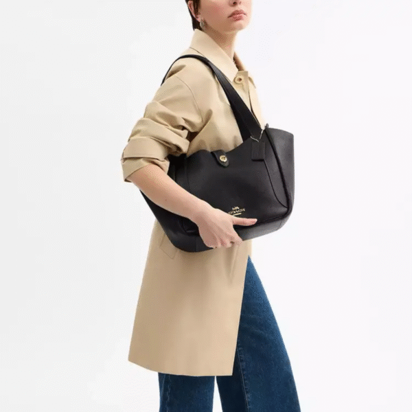 Coach Hadley Turnlock Leather Tote Bag