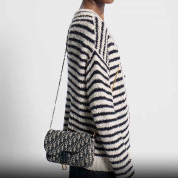 Christian Dior Medium Saddle Pouch with Chain