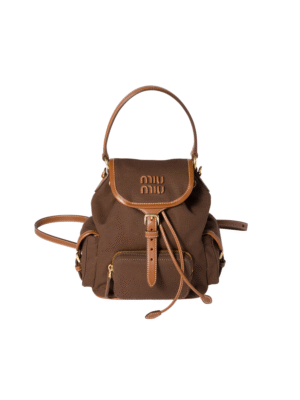 Miu Miu Canvas and leather backpack