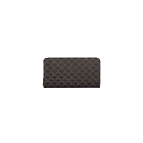 Celine Zipped Wallet In Triomphe Canvas