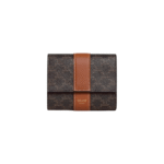 Celine Small Trifold Wallet In Triomphe Canvas